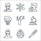 Virus transmission line icons. linear set. quality vector line set such as thermometer, global, microscope, thermometer, oxygen