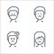 virus transmission line icons. linear set. quality vector line set such as woman, dizziness, man