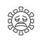 Virus weary face line icon