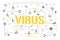 Virus word concepts banner. Covid 19 spread prevention and treatment. Pandemic infographics. Presentation, website. UI UX idea.