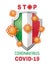 Viruses attack shield with flag of Italy