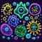 Viruses and Bacteria, Generative AI Illustration