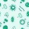 Viruses and Bacteria pattern, Germs microorganism pattern. Vector Illustration