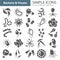 Viruses and bacterias simple icons set for web and mobile design