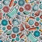 Viruses hand drawn doodles seamless pattern. Coronavirus background