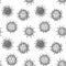 Viruses seamless patten. Scientific hand drawn vector illustration in sketch style. Microscopic microorganisms