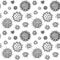 Viruses seamless patten. Scientific hand drawn vector illustration in sketch style. Microscopic microorganisms