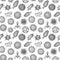 Viruses seamless patten. Scientific hand drawn vector illustration in sketch style. Microscopic microorganisms