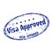 Visa approved grunge rubber stamp