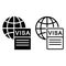 Visa icon vector set. travel illustration sign collection. immigration symbol.