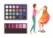 Visage Makeup of Client Woman Palette Set Vector