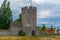 Visby old town wall. Photo of medieval architecture. Gotland.