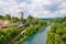 Visconti castle and Adda river in Trezzo sull\'Adda