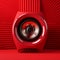 Viscose Speaker: Ultra Realistic 3d Illustration With Red Background