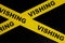 Vishing scam alert, caution and warning concept. Yellow barricade tape with word vishing