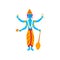 Vishnu Indian god, guardian of the Universe vector Illustration on a white background