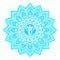 Vishuddha or Vishuddhi throat fifth chakra. Blue coloring vector illustration For logo yoga healing meditation.