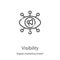 visibility icon vector from digital marketing lineart collection. Thin line visibility outline icon vector illustration. Linear