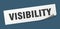 visibility sticker. visibility square sign. visibility