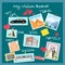 Vision board, collage with dreams and goals vector illustration. Cartoon flat visionary examples of financial business