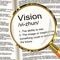 Vision Definition Magnifier Showing Eyesight Or Future Goals