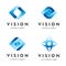 Vision. Eye logo set. Creative camera media icons. Video control signs.