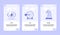 Vision goal strategy onboarding screen for mobile apps template banner page UI with three variations modern flat outline