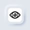 Vision icon. Eye icon in black. Neumorphism. Vector illustration