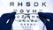 Vision test with letters and selection of lenses for glasses.concept of poor vision.
