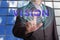 Vision text with businessman