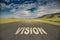 Vision text on road