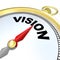 Vision Word on Gold Compass Plan Direction Strategy