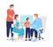 Visit to family physician semi flat color vector characters