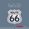 Visit USA image with route 66 sign vector illustration, poster.