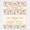 Visiting card business set template with decorative hand drawn f