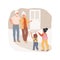 Visiting grandparents isolated cartoon vector illustration.