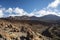 Visiting Teide national park on Tenerife and view on volcanic landscapes, Canary islands, Spain