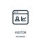 visitor icon vector from influencer collection. Thin line visitor outline icon vector illustration
