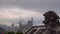 Visitor are walking to the The Ornate pagoda on Victoria Peak, Hong Kong.