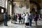 Visitors admire the Deesis mosaic 13th-century in Aya Sofya in Istanbul in Turkey.