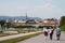 Visitors at castle Belvedere, Vienna