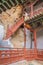 Visitors descending the narrow steps of the Hanging Temple