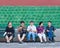 Visitors having a break at Lama Temple, Beijing, China