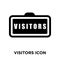 Visitors icon vector isolated on white background, logo concept