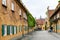 Visitors near well in Fuggerei housing in Augsburg