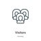 Visitors outline vector icon. Thin line black visitors icon, flat vector simple element illustration from editable hockey concept