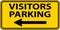 Visitors Parking Left Arrow Sign On White Background