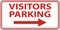 Visitors Parking Right Arrow Sign On White Background