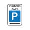 Visitors only parking sign board, vector illustration.