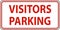 Visitors Parking Sign On White Background